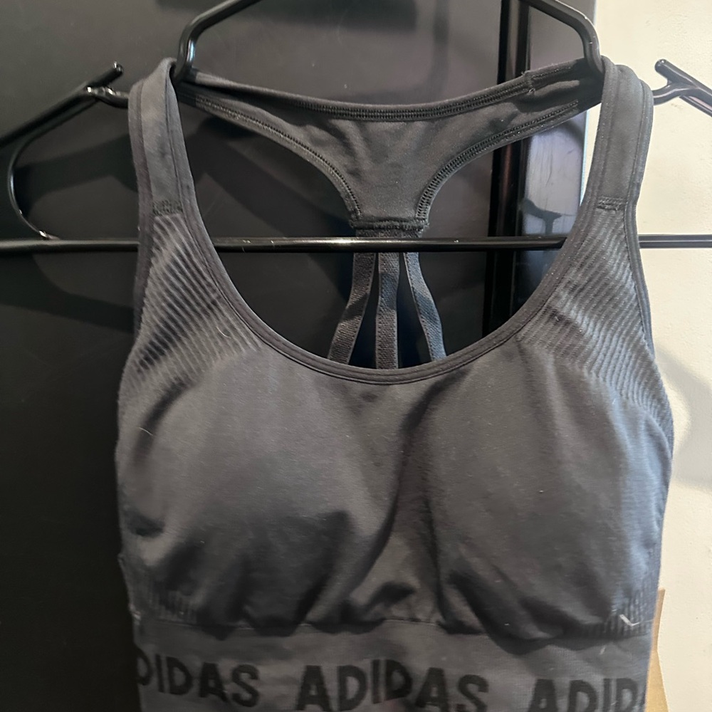 Adidas Black Sports Bra Moisture-Wicking Racerback